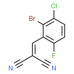 ChemSpider 2D Image | (2-Bromo-3-chloro-6-fluorobenzylidene)malononitrile | C10H3BrClFN2