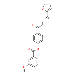 ChemSpider 2D Image | 2-{4-[(3-Methoxybenzoyl)oxy]phenyl}-2-oxoethyl 2-furoate | C21H16O7