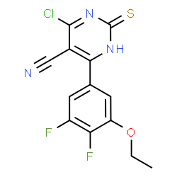 ChemSpider 2D Image | 4-Chloro-6-(3-ethoxy-4,5-difluorophenyl)-2-thioxo-1,2-dihydro-5-pyrimidinecarbonitrile | C13H8ClF2N3OS