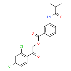 ChemSpider 2D Image | 2-(2,4-Dichlorophenyl)-2-oxoethyl 3-(isobutyrylamino)benzoate | C19H17Cl2NO4