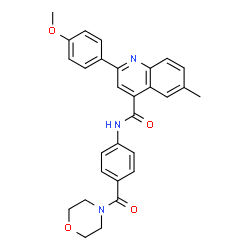 ChemSpider 2D Image | 2-(4-Methoxyphenyl)-6-methyl-N-[4-(4-morpholinylcarbonyl)phenyl]-4-quinolinecarboxamide | C29H27N3O4