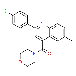 ChemSpider 2D Image | [2-(4-Chlorophenyl)-6,8-dimethyl-4-quinolinyl](4-morpholinyl)methanone | C22H21ClN2O2