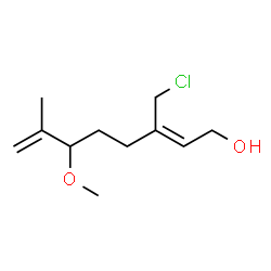 ChemSpider 2D Image | (2Z)-3-(Chloromethyl)-6-methoxy-7-methyl-2,7-octadien-1-ol | C11H19ClO2