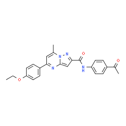 ChemSpider 2D Image | N-(4-Acetylphenyl)-5-(4-ethoxyphenyl)-7-methylpyrazolo[1,5-a]pyrimidine-2-carboxamide | C24H22N4O3