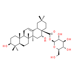 ChemSpider 2D Image | 1-O-[(3beta,16alpha)-3,16-Dihydroxy-28-oxoolean-12-en-28-yl]-beta-D-glucopyranose | C36H58O9