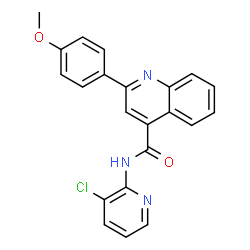 ChemSpider 2D Image | N-(3-Chloro-2-pyridinyl)-2-(4-methoxyphenyl)-4-quinolinecarboxamide | C22H16ClN3O2