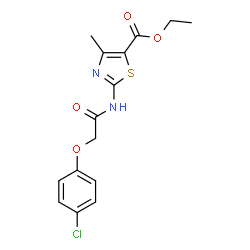 ChemSpider 2D Image | Ethyl 2-{[(4-chlorophenoxy)acetyl]amino}-4-methyl-1,3-thiazole-5-carboxylate | C15H15ClN2O4S