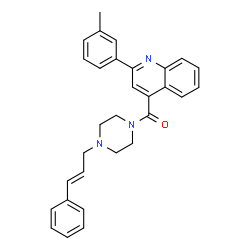 ChemSpider 2D Image | [2-(3-Methylphenyl)-4-quinolinyl]{4-[(2E)-3-phenyl-2-propen-1-yl]-1-piperazinyl}methanone | C30H29N3O