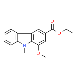 ChemSpider 2D Image | Ethyl 1-methoxy-9-methyl-9H-carbazole-3-carboxylate | C17H17NO3