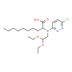 ChemSpider 2D Image | 2-[(6-Chloro-3-pyridazinyl)(2,2-diethoxyethyl)amino]decanoic acid | C20H34ClN3O4
