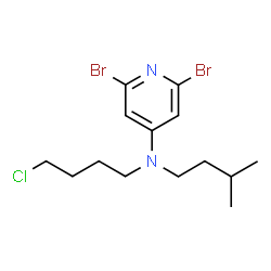 ChemSpider 2D Image | 2,6-Dibromo-N-(4-chlorobutyl)-N-(3-methylbutyl)-4-pyridinamine | C14H21Br2ClN2