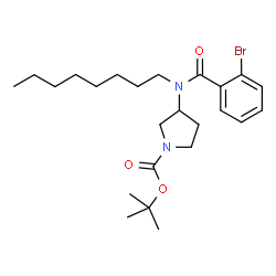ChemSpider 2D Image | 2-Methyl-2-propanyl 3-[(2-bromobenzoyl)(octyl)amino]-1-pyrrolidinecarboxylate | C24H37BrN2O3