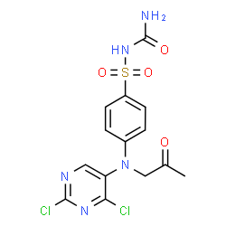 ChemSpider 2D Image | N-Carbamoyl-4-[(2,4-dichloro-5-pyrimidinyl)(2-oxopropyl)amino]benzenesulfonamide | C14H13Cl2N5O4S