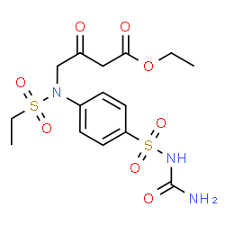ChemSpider 2D Image | Ethyl 4-{[4-(carbamoylsulfamoyl)phenyl](ethylsulfonyl)amino}-3-oxobutanoate | C15H21N3O8S2