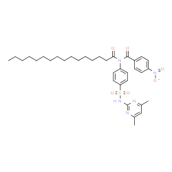 ChemSpider 2D Image | N-{4-[(4,6-Dimethyl-2-pyrimidinyl)sulfamoyl]phenyl}-4-nitro-N-palmitoylbenzamide | C35H47N5O6S