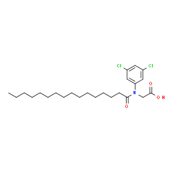 ChemSpider 2D Image | N-(3,5-Dichlorophenyl)-N-palmitoylglycine | C24H37Cl2NO3
