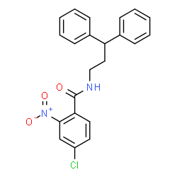 ChemSpider 2D Image | 4-Chloro-N-(3,3-diphenylpropyl)-2-nitrobenzamide | C22H19ClN2O3