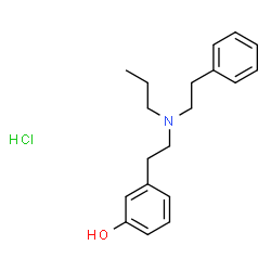 ChemSpider 2D Image | 3-{2-[(2-Phenylethyl)(propyl)amino]ethyl}phenol hydrochloride (1:1) | C19H26ClNO