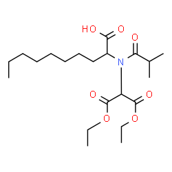 ChemSpider 2D Image | 2-[(1,3-Diethoxy-1,3-dioxo-2-propanyl)(isobutyryl)amino]decanoic acid | C21H37NO7