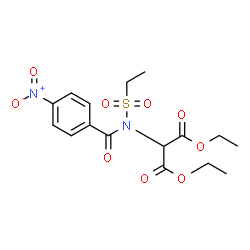 ChemSpider 2D Image | Diethyl [(ethylsulfonyl)(4-nitrobenzoyl)amino]malonate | C16H20N2O9S