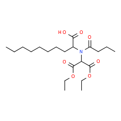 ChemSpider 2D Image | 2-[Butyryl(1,3-diethoxy-1,3-dioxo-2-propanyl)amino]decanoic acid | C21H37NO7