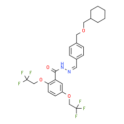 ChemSpider 2D Image | N'-[(Z)-{4-[(Cyclohexylmethoxy)methyl]phenyl}methylene]-2,5-bis(2,2,2-trifluoroethoxy)benzohydrazide | C26H28F6N2O4