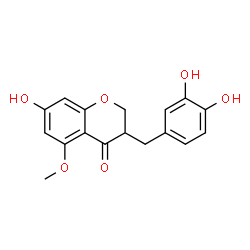ChemSpider 2D Image | 3-(3,4-Dihydroxybenzyl)-7-hydroxy-5-methoxy-2,3-dihydro-4H-chromen-4-one | C17H16O6