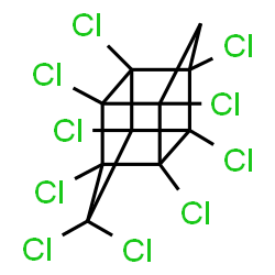 ChemSpider 2D Image | 1,2,3,4,5,5,6,7,8,9-Decachloropentacyclo[5.3.0.0~2,6~.0~3,9~.0~4,8~]decane | C10H2Cl10