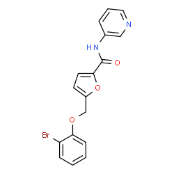 ChemSpider 2D Image | 5-[(2-Bromophenoxy)methyl]-N-(3-pyridinyl)-2-furamide | C17H13BrN2O3