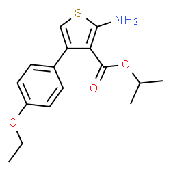 ChemSpider 2D Image | Isopropyl 2-amino-4-(4-ethoxyphenyl)-3-thiophenecarboxylate | C16H19NO3S