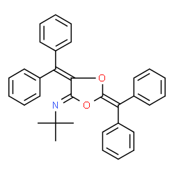 ChemSpider 2D Image | (4Z)-2,5-Bis(diphenylmethylene)-N-(2-methyl-2-propanyl)-1,3-dioxolan-4-imine | C33H29NO2