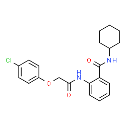 ChemSpider 2D Image | 2-[2-(4-CHLOROPHENOXY)ACETAMIDO]-N-CYCLOHEXYLBENZAMIDE | C21H23ClN2O3