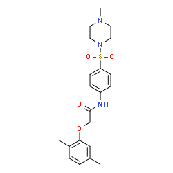 ChemSpider 2D Image | 2-(2,5-Dimethylphenoxy)-N-{4-[(4-methyl-1-piperazinyl)sulfonyl]phenyl}acetamide | C21H27N3O4S