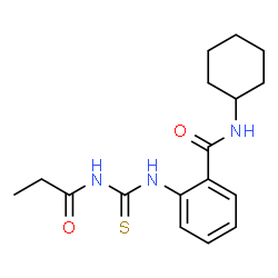 ChemSpider 2D Image | N-Cyclohexyl-2-[(propionylcarbamothioyl)amino]benzamide | C17H23N3O2S