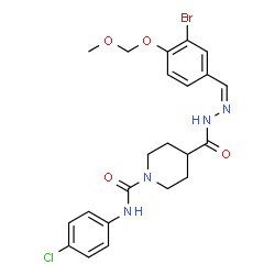 ChemSpider 2D Image | 4-({(2Z)-2-[3-Bromo-4-(methoxymethoxy)benzylidene]hydrazino}carbonyl)-N-(4-chlorophenyl)-1-piperidinecarboxamide | C22H24BrClN4O4