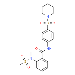 ChemSpider 2D Image | 2-[Methyl(methylsulfonyl)amino]-N-[4-(1-piperidinylsulfonyl)phenyl]benzamide | C20H25N3O5S2