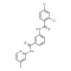 ChemSpider 2D Image | 2,4-Dichloro-N-{3-[(4-methyl-2-pyridinyl)carbamoyl]phenyl}benzamide | C20H15Cl2N3O2