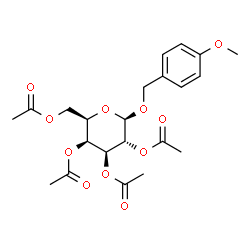 ChemSpider 2D Image | 4-Methoxybenzyl 2,3,4,6-tetra-O-acetyl-beta-D-galactopyranoside | C22H28O11