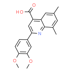 ChemSpider 2D Image | 2-(3,4-Dimethoxyphenyl)-6,8-dimethyl-4-quinolinecarboxylic acid | C20H19NO4