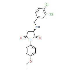 ChemSpider 2D Image | (3R)-3-[(3,4-Dichlorobenzyl)amino]-1-(4-ethoxyphenyl)-2,5-pyrrolidinedione | C19H18Cl2N2O3
