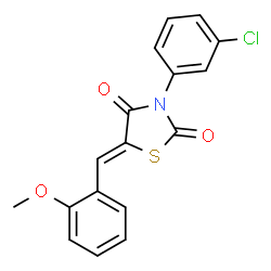 ChemSpider 2D Image | (5Z)-3-(3-Chlorophenyl)-5-(2-methoxybenzylidene)-1,3-thiazolidine-2,4-dione | C17H12ClNO3S