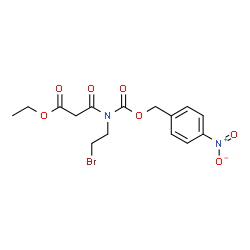 ChemSpider 2D Image | Ethyl 3-[(2-bromoethyl){[(4-nitrobenzyl)oxy]carbonyl}amino]-3-oxopropanoate | C15H17BrN2O7