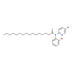 ChemSpider 2D Image | N-(2-Bromophenyl)-N-(5-bromo-2-pyridinyl)hexadecanamide | C27H38Br2N2O