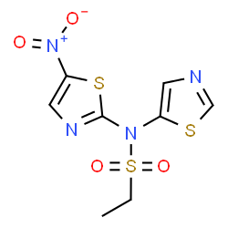 ChemSpider 2D Image | N-(5-Nitro-1,3-thiazol-2-yl)-N-(1,3-thiazol-5-yl)ethanesulfonamide | C8H8N4O4S3