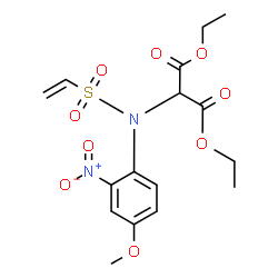 ChemSpider 2D Image | Diethyl [(4-methoxy-2-nitrophenyl)(vinylsulfonyl)amino]malonate | C16H20N2O9S