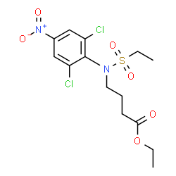 ChemSpider 2D Image | Ethyl 4-[(2,6-dichloro-4-nitrophenyl)(ethylsulfonyl)amino]butanoate | C14H18Cl2N2O6S
