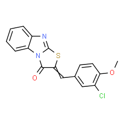 ChemSpider 2D Image | 2-(3-Chloro-4-methoxybenzylidene)[1,3]thiazolo[3,2-a]benzimidazol-3(2H)-one | C17H11ClN2O2S