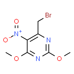 ChemSpider 2D Image | 4-(Bromomethyl)-2,6-dimethoxy-5-nitropyrimidine | C7H8BrN3O4
