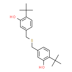 ChemSpider 2D Image | 3,3'-[Sulfanediylbis(methylene)]bis[6-(2-methyl-2-propanyl)phenol] | C22H30O2S