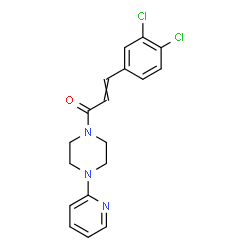 ChemSpider 2D Image | 3-(3,4-Dichlorophenyl)-1-[4-(2-pyridinyl)-1-piperazinyl]-2-propen-1-one | C18H17Cl2N3O